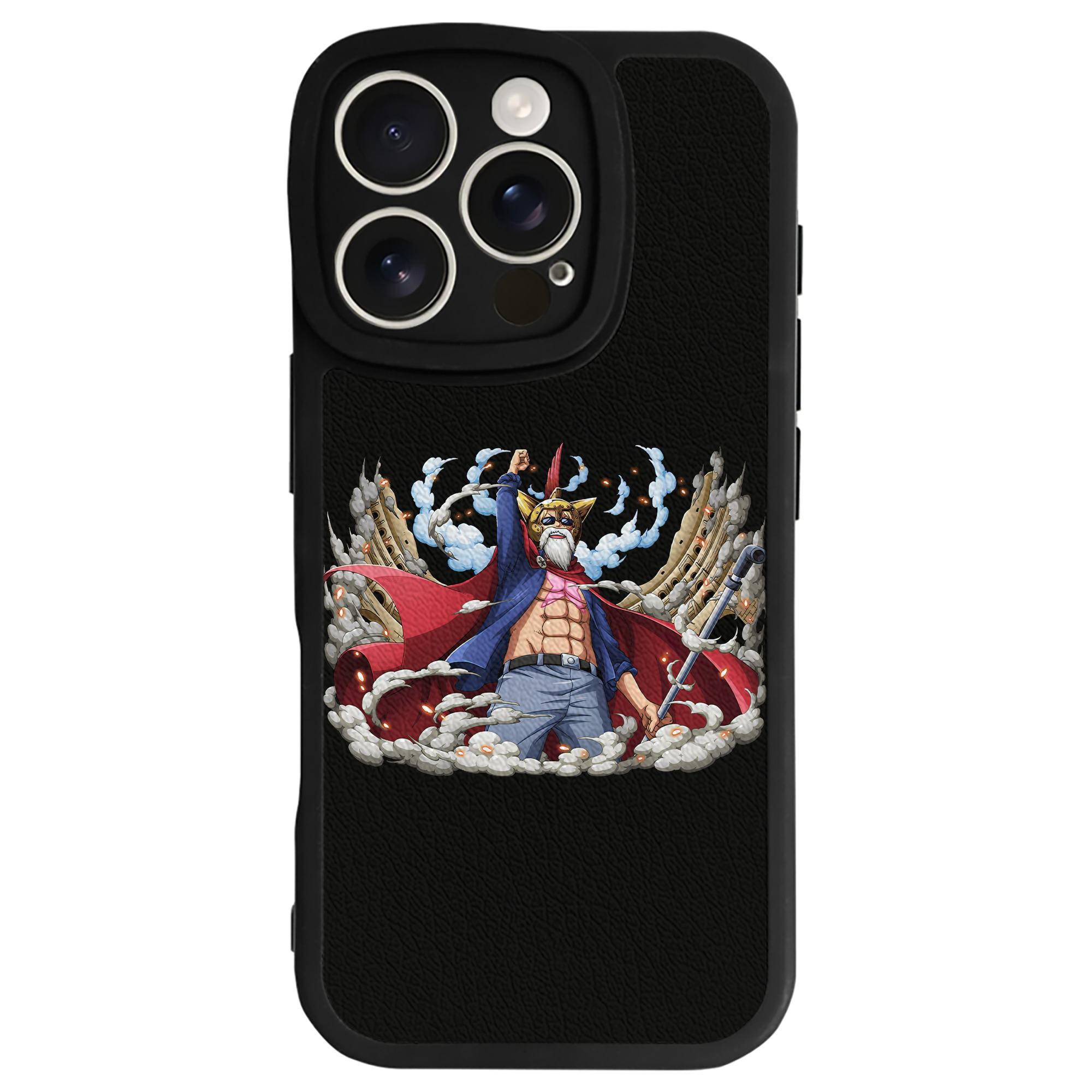 （画像用） ワンピース モンキー・D・ルフィ ONE PIECE Monkey D. Luffy 【iPhone 16シリーズ対応】シリコンスマホケース（レザー調） 材質：シリコン
